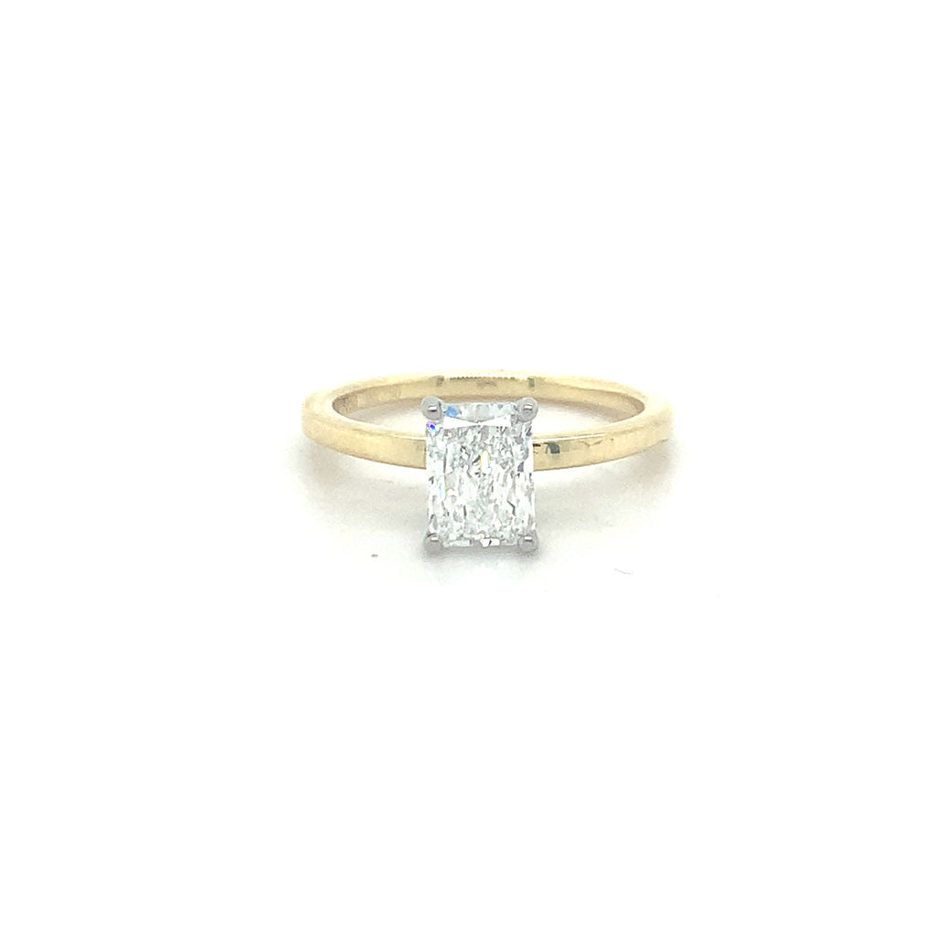 Cut-Cornered Rectangular Diamond Engagement Ring