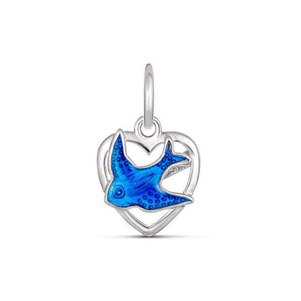 My Little Angel: Presley Bluebird Silver Heart Pendant
