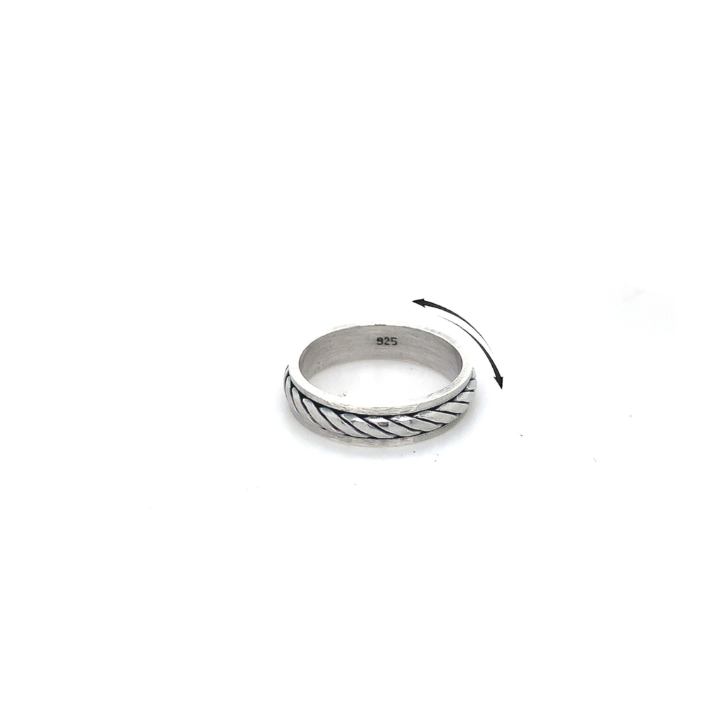 Spinner Ring - Sterling Silver Rope Design