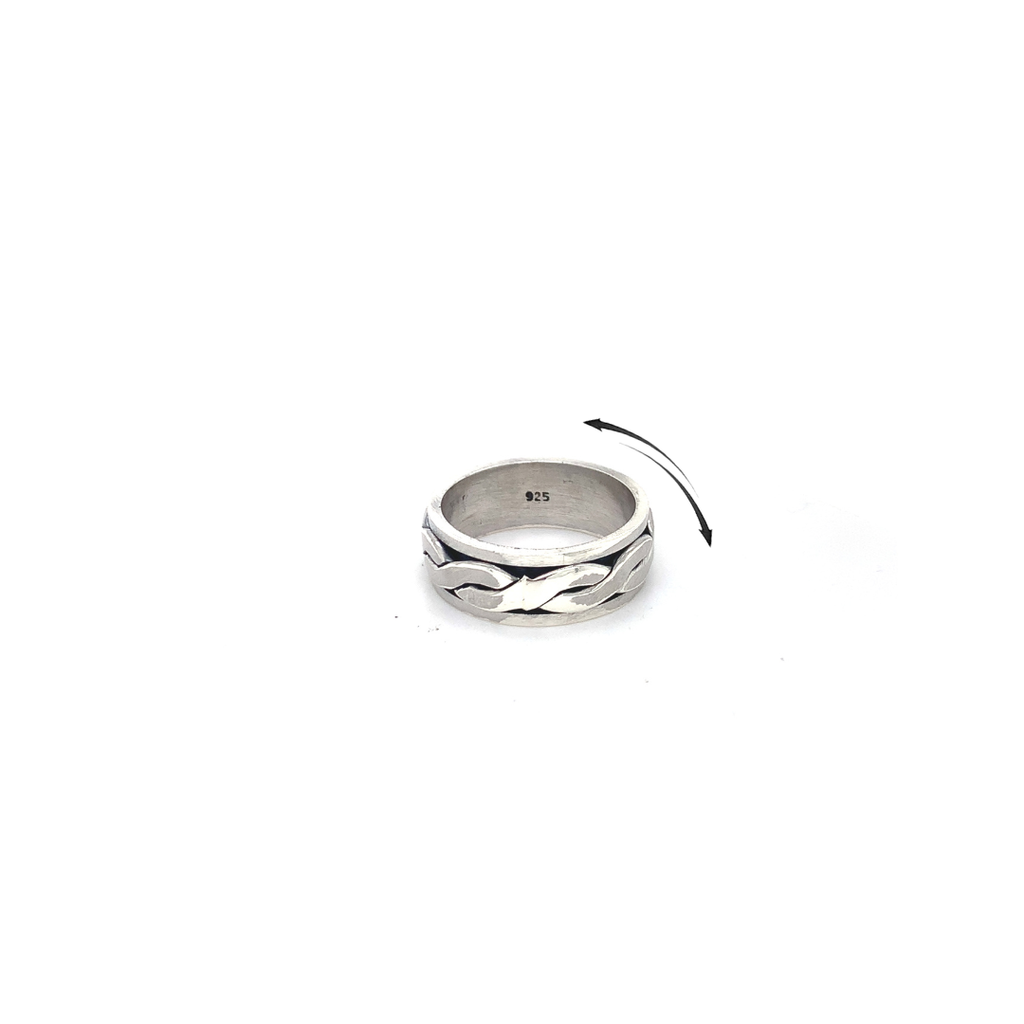 Spinner Ring - Sterling Silver w/ Big Braid Design
