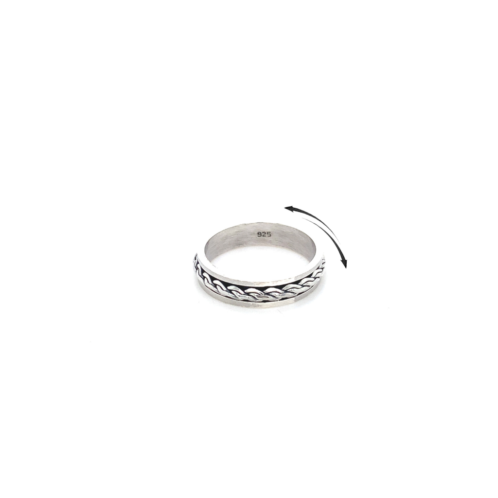 Spinner Ring - Sterling Silver w/ Braid Design