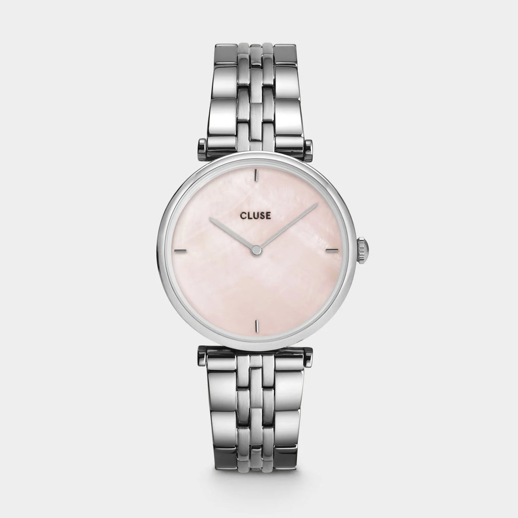 Triomphe Silver Salmon Pink Pearl/Silver Link Watch