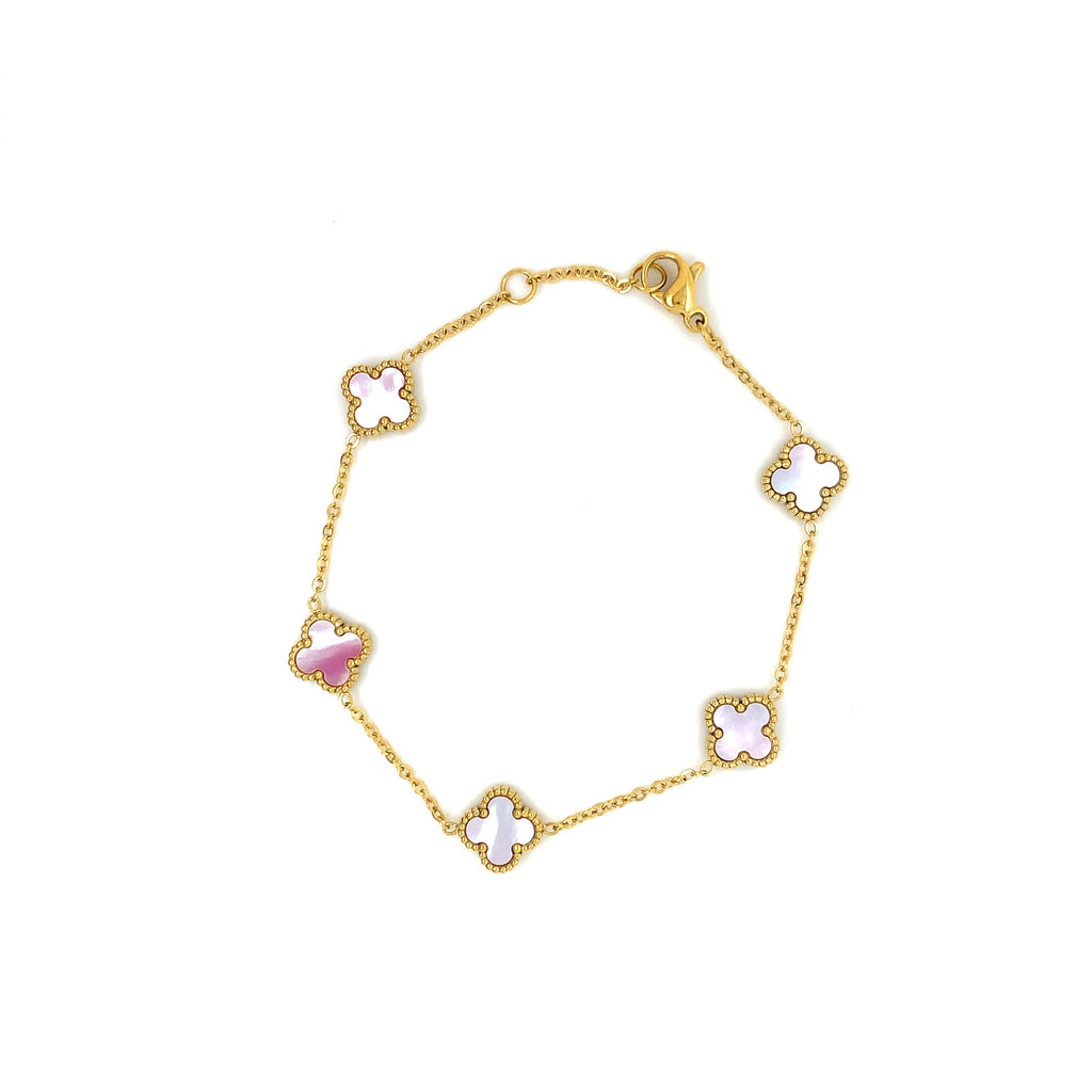 Clover Bracelet - Pink MOP Shell