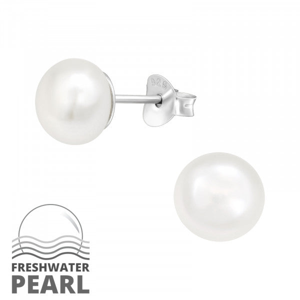 Fresh Water Pearl Silver Studs - 2 sizes