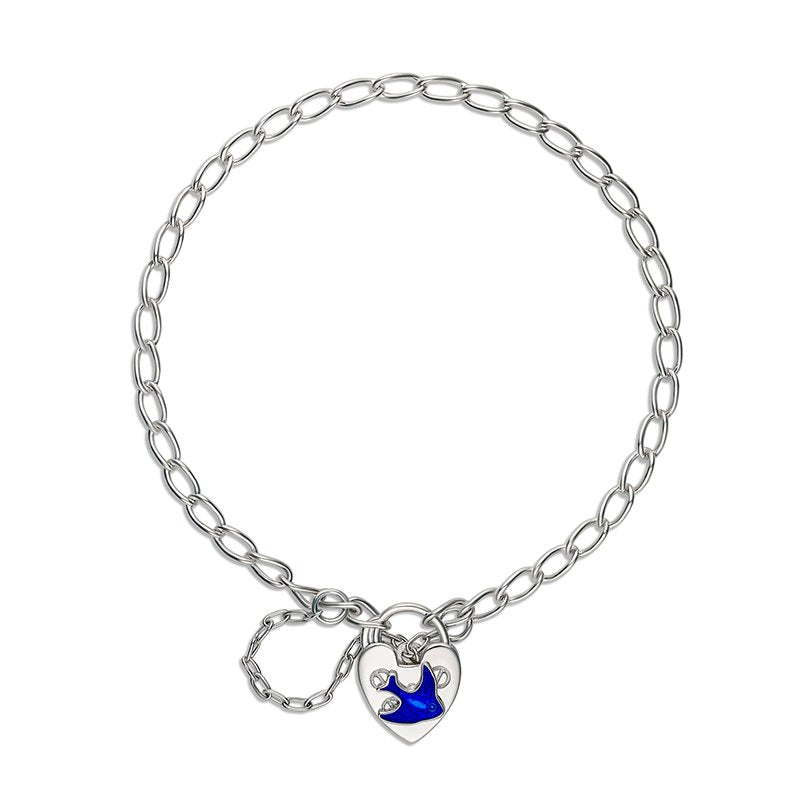 My Little Angel: Brooklyn Bluebird Round Silver Curb Bracelet