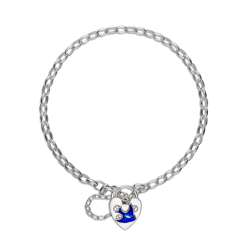 My Little Angel: Mini Bluebird Round Silver Curb Bracelet