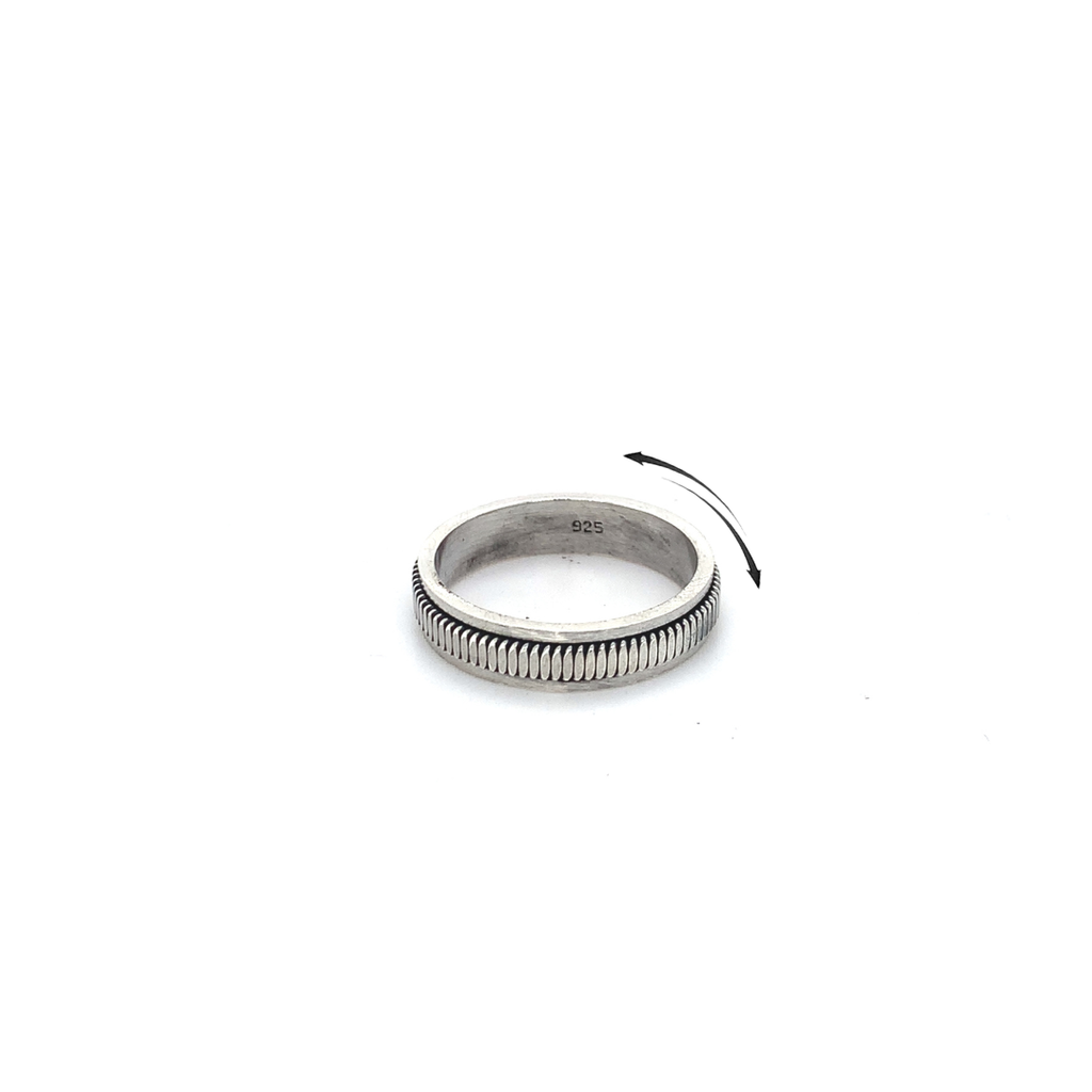Spinner Ring - Sterling Silver Stripe Design