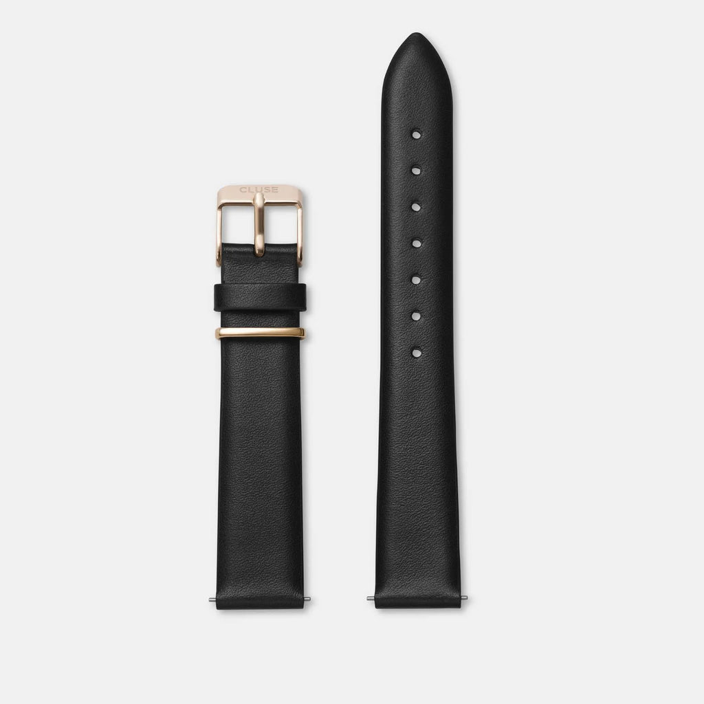CLUSE 16mm Leather Strap Black/Gold