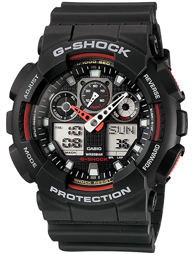 G-Shock GA100 analogue model Red/Black Watch