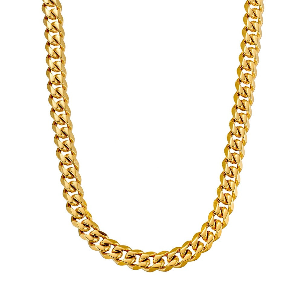 Necklace- 55cm Stainless Steel 8mm Cuban Link