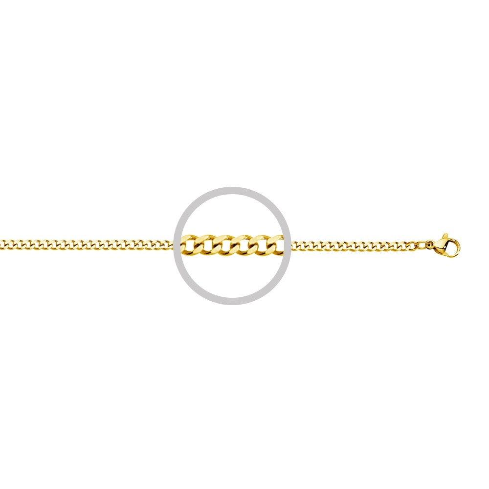 Necklace- 45cm Stainless Steel YGP 3mm Curb Chain
