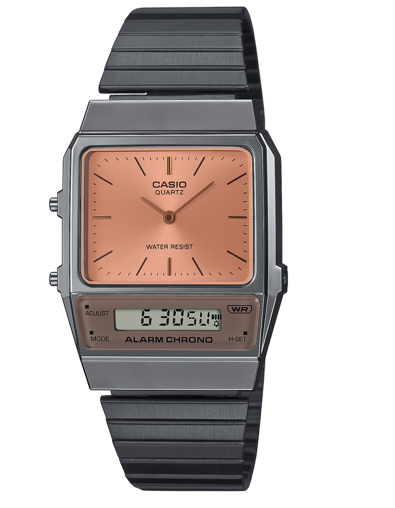 Casio Duo Nostalgic Orange/Grey Resin Watch