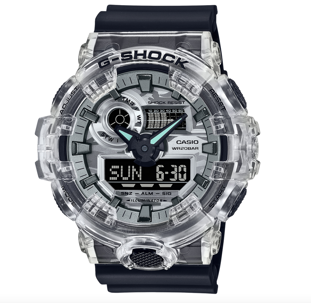 G Shock Duo Metallic Camo Silver/Black & Grey Pattern Watch