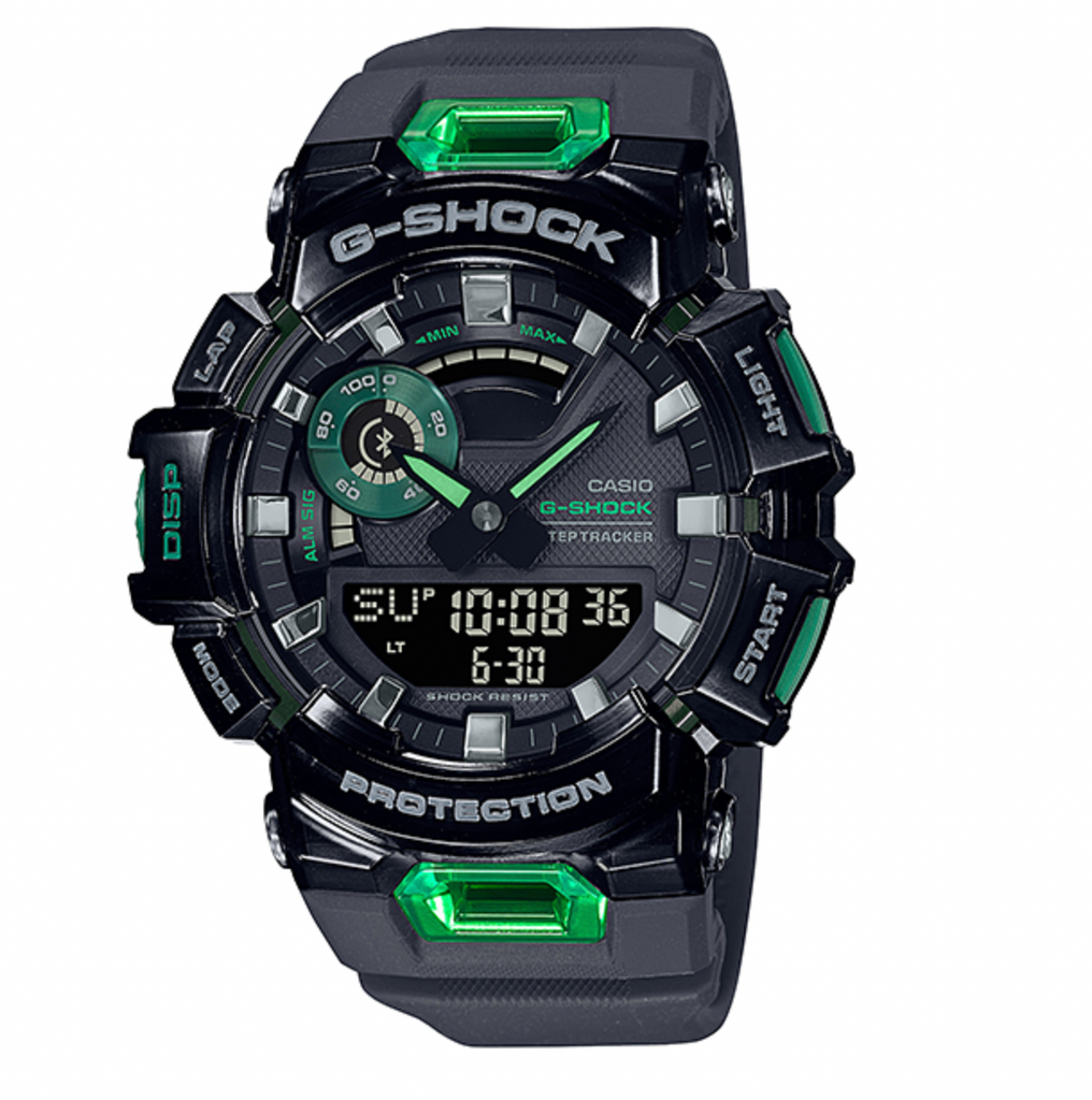 G Shock Step Count Green/Black Resin Watch