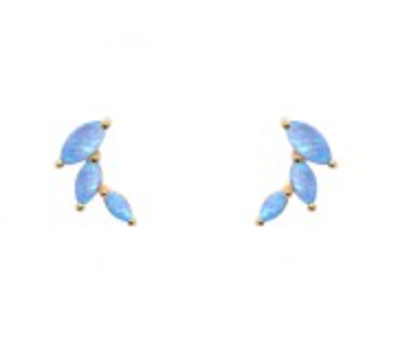 Blue Opalite Gold Stud Earring