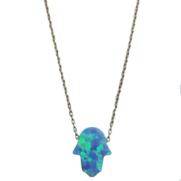 Blue Fatima Hand Necklace- 2 colours