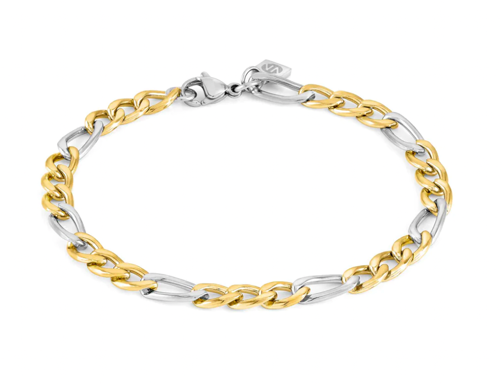 B-yond gold, st/steel curb chain bracelet