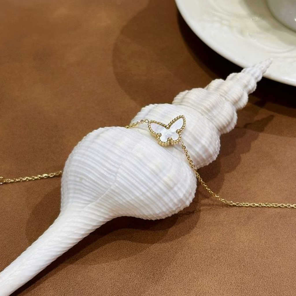 Butterfly MOP Shell Gold - Bracelet, Earring & Necklace
