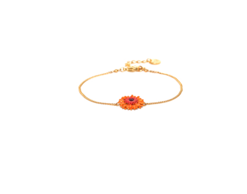 RUBY orange gerbera flower bracelet