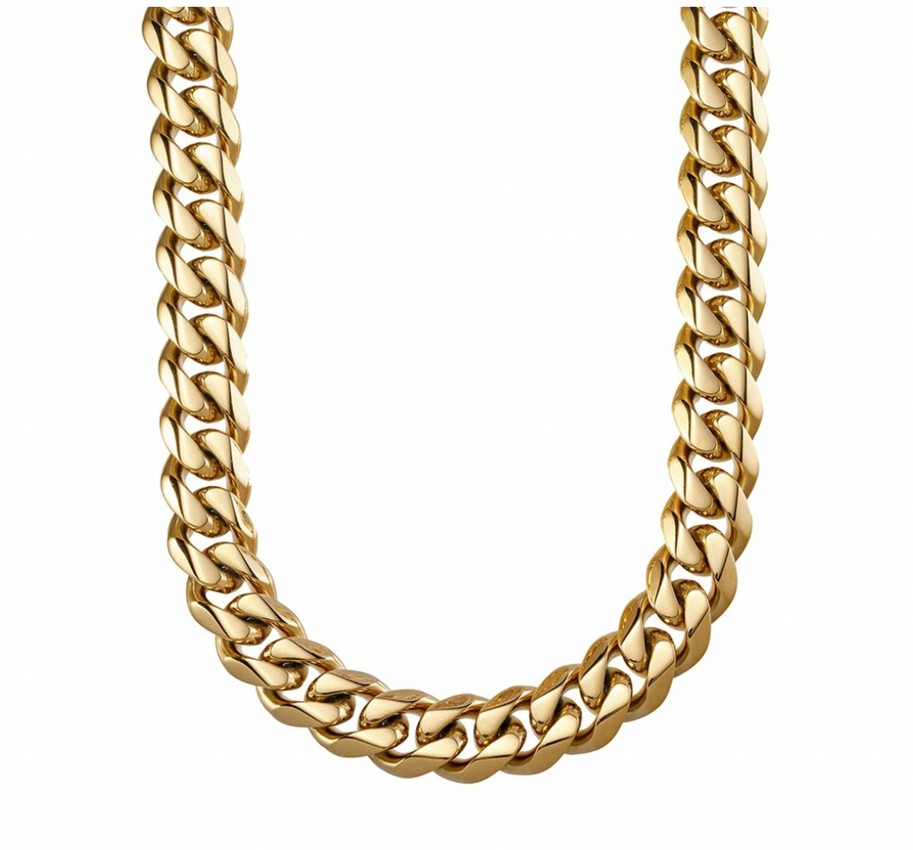 Necklace- 55cm Stainless Steel YGP 14mm Cuban Link