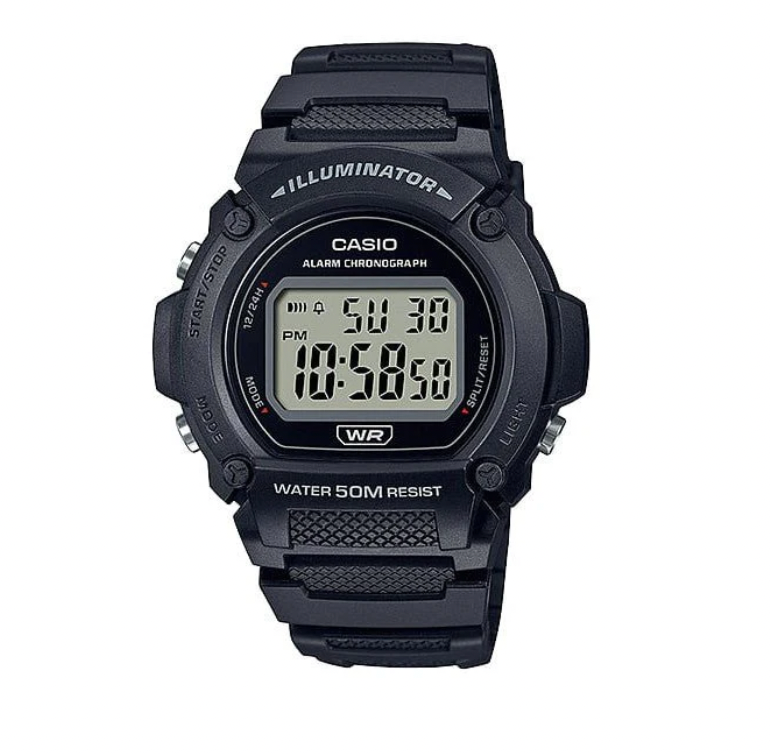 Casio Illuminator Digital Led Black Case/Resin Band Watch