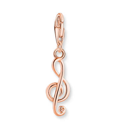 Musical Clef with CZ Rosegold Charm