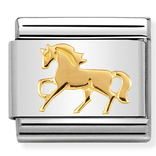 Nomination Galloping Horse Gold Charm 