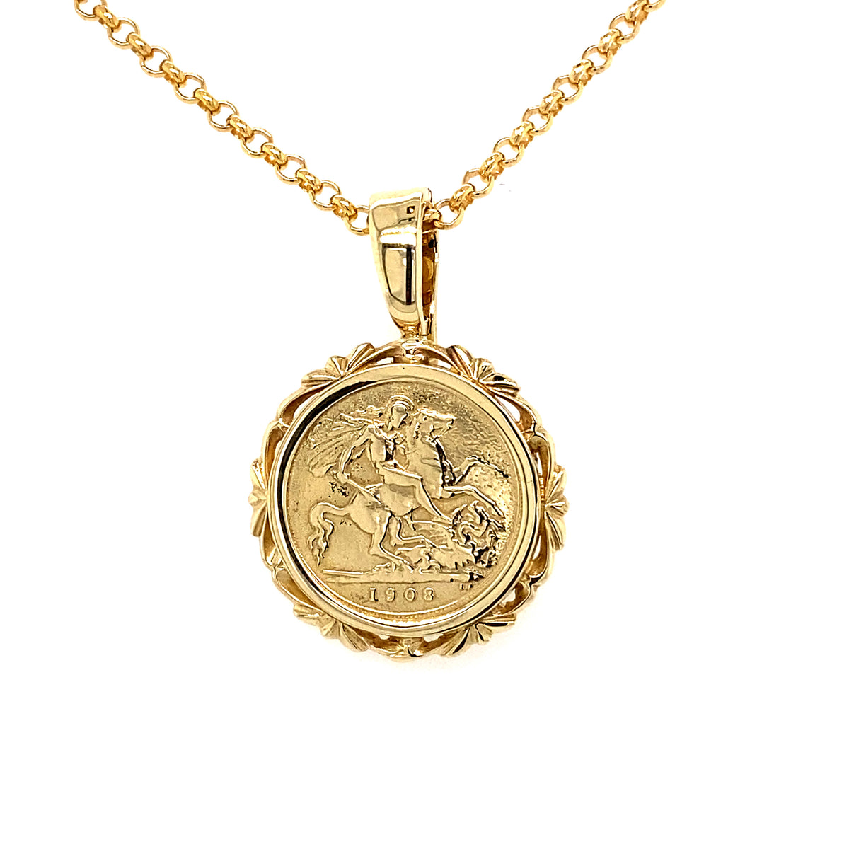 9ct Yellowgold Sovereign Coin Pendant – Forever Jewellery Online