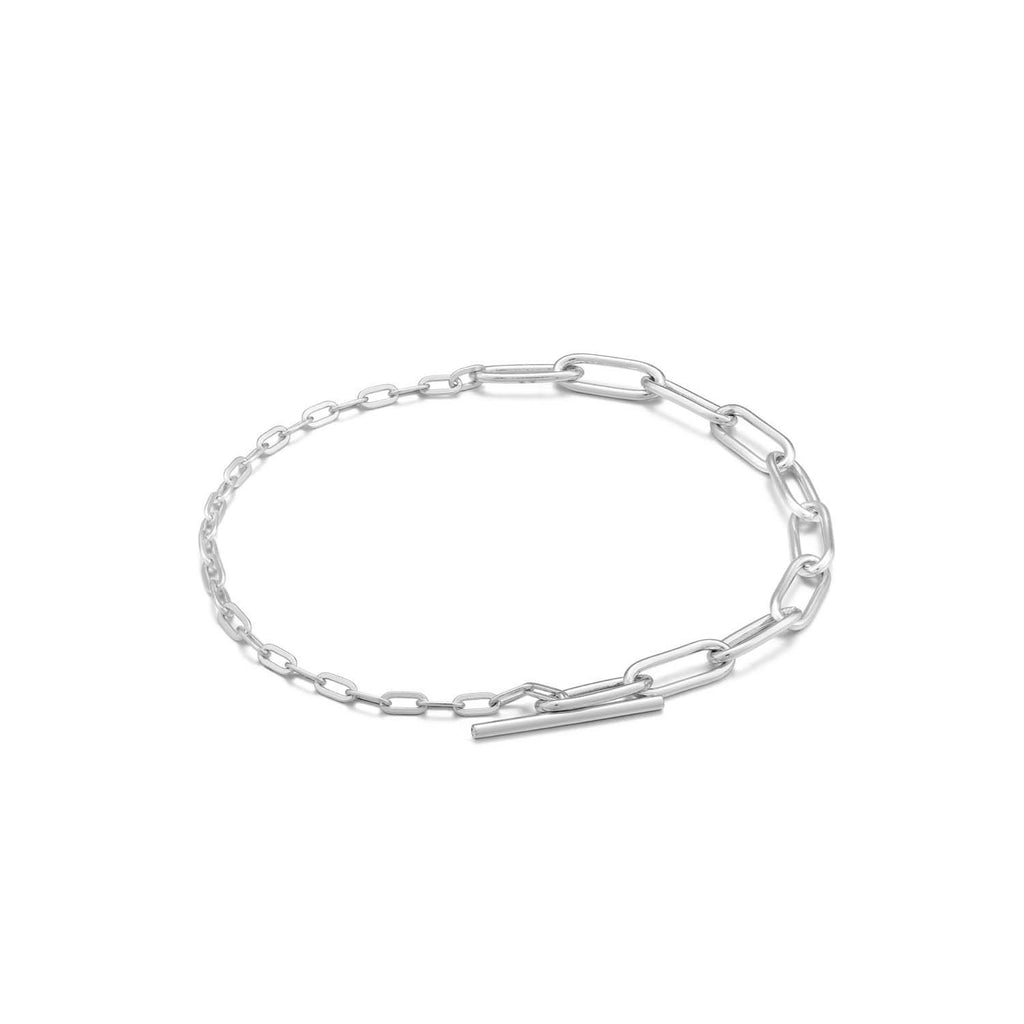 Chain Reaction Mixed Link Silver Bracelet