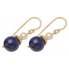 Lapis Lazuli & Pearl Drop Earrings