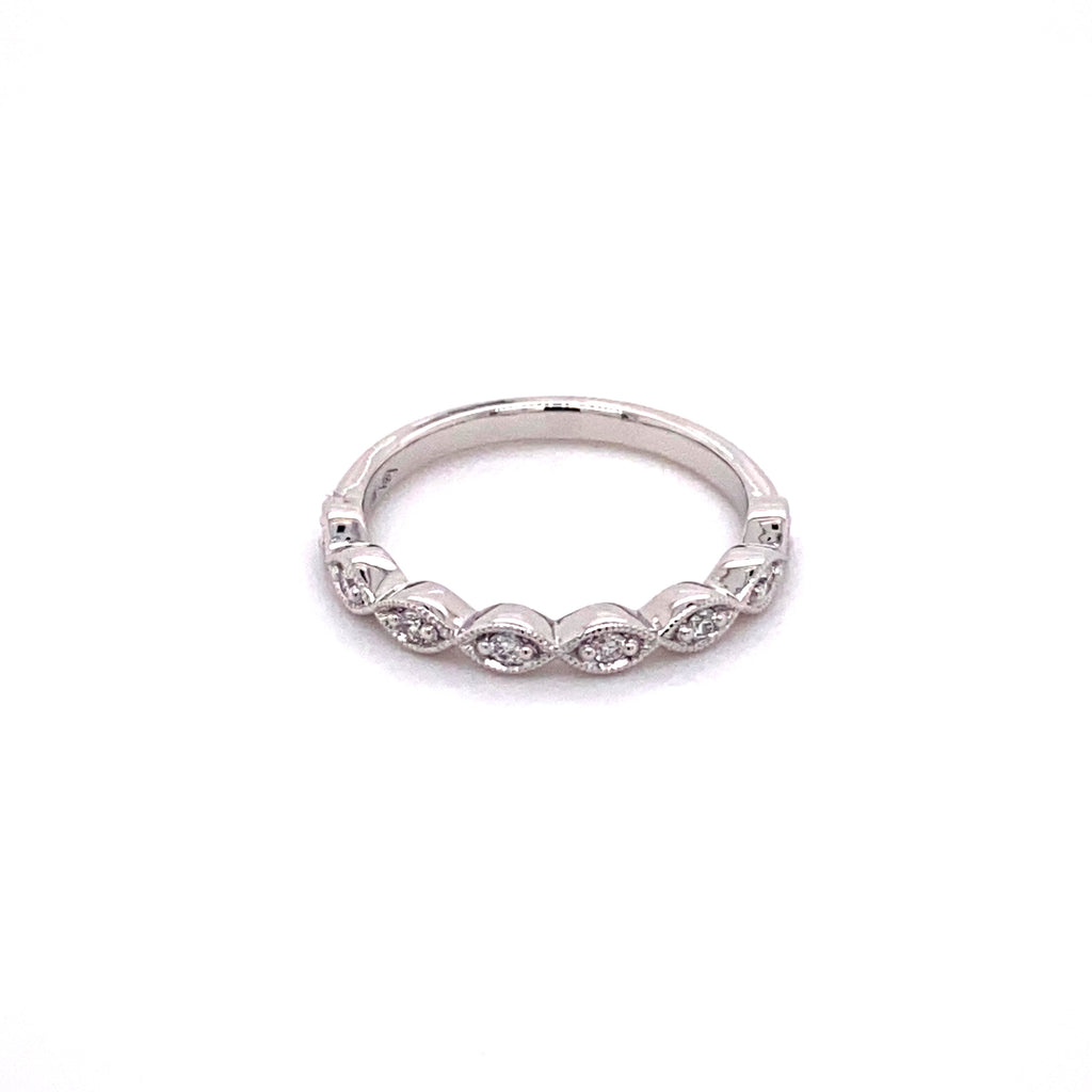 Marquise White Gold Stacker Ring