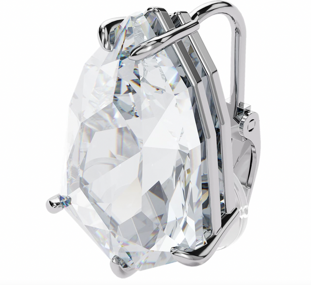 Mesmera Trilliant Cut Crystal White Rhodium Clip Earring