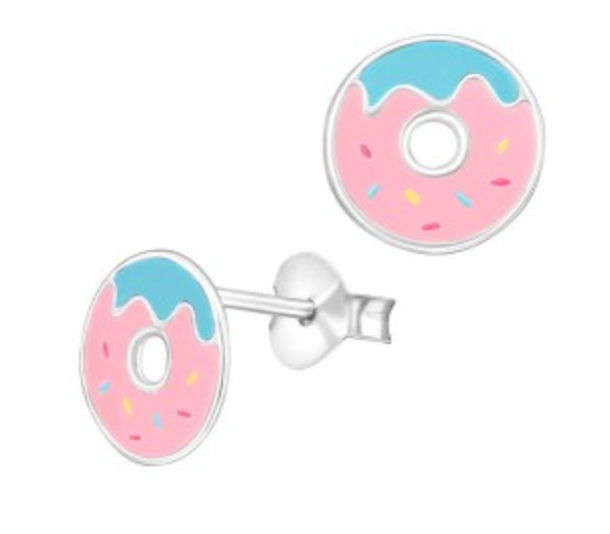 Kids Enamel Donut Earrings