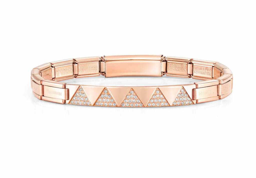 Trendsetter Rosegold PVD Triangle & CZ Pattern Bracelet