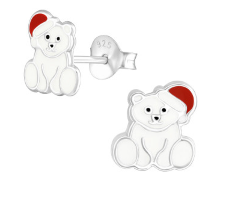 Kids Christmas Polar Bear Earrings