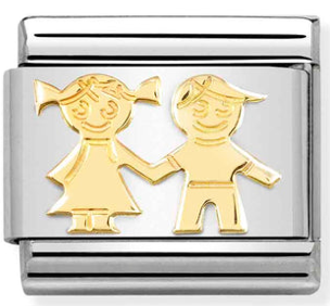 Gold Sister & Brother Charm