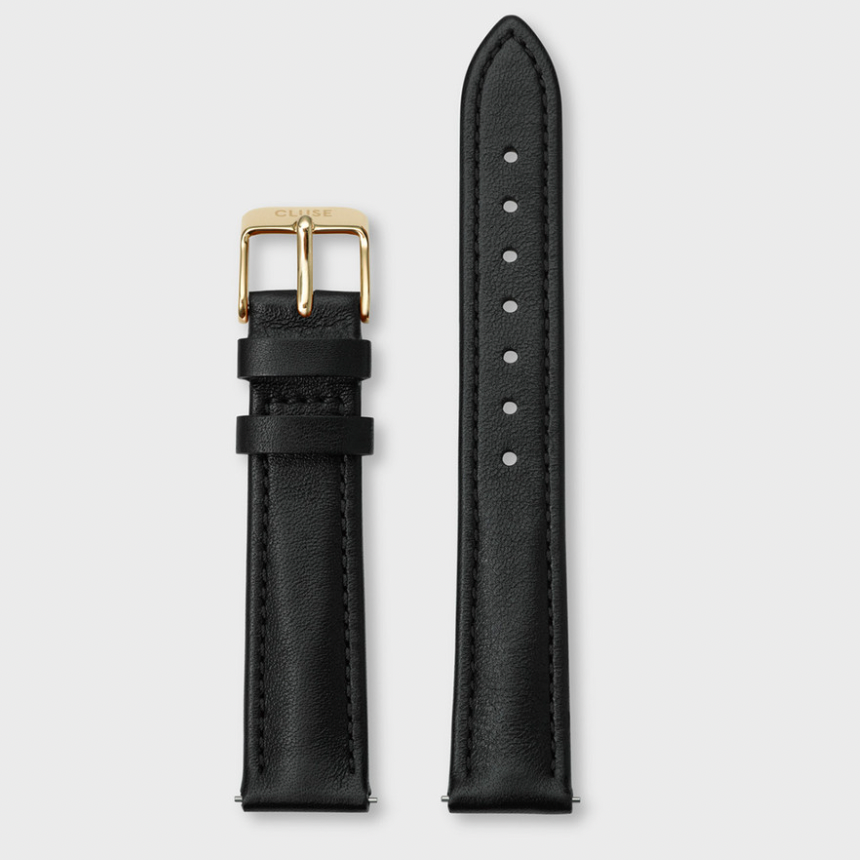 Leather Black/Gold Strap