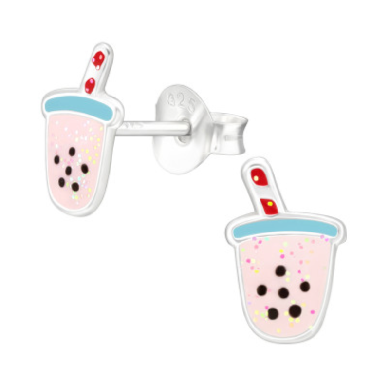 Kids Bubble Boba Milk Tea Stud Earrings