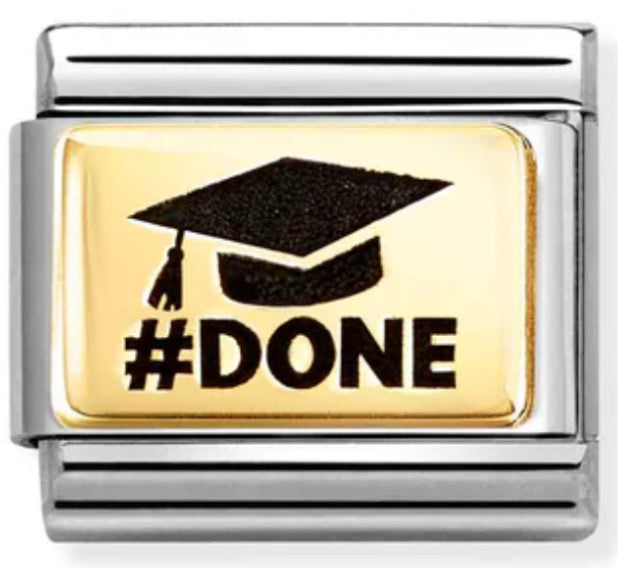 Occasions - Graduation Hat (#DONE) Enamel Gold Charm