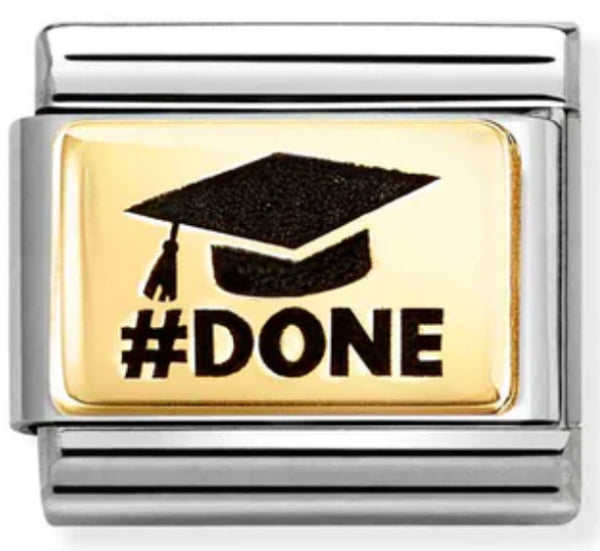 Occasions - Graduation Hat (#DONE) Enamel Gold Charm