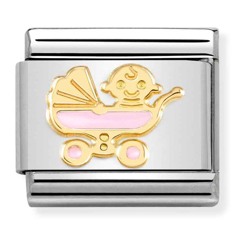 Baby - Light Pink Carriage Gold Charm