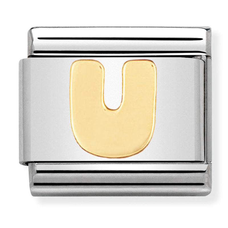Gold - Letter U Charm
