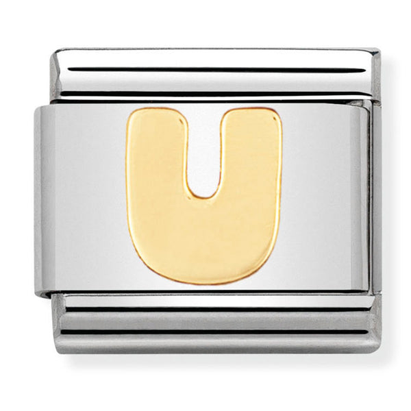 Gold - Letter U Charm