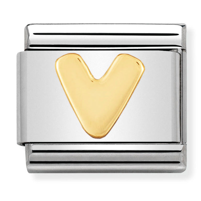 Gold - Letter V Charm
