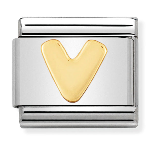 Gold - Letter V Charm