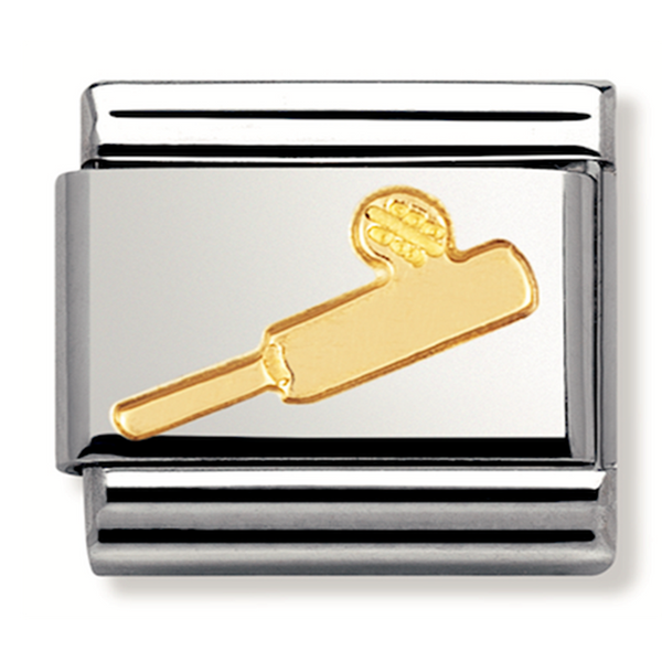 Sports - Cricket Bat Gold Charm