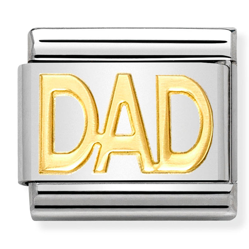 Family - Dad Writing Gold Charm