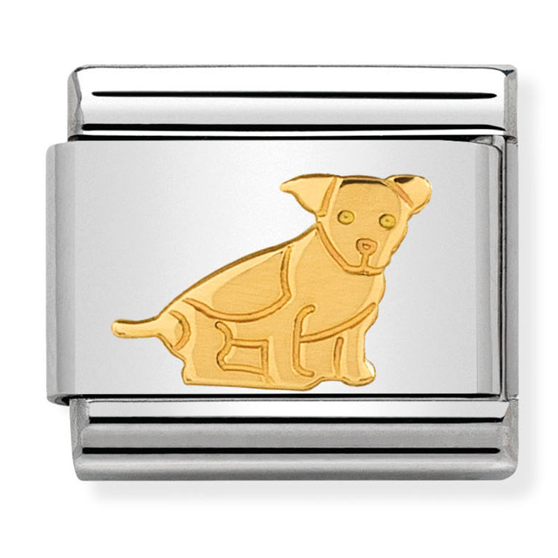 Animals - Sitting Dog Gold Charm