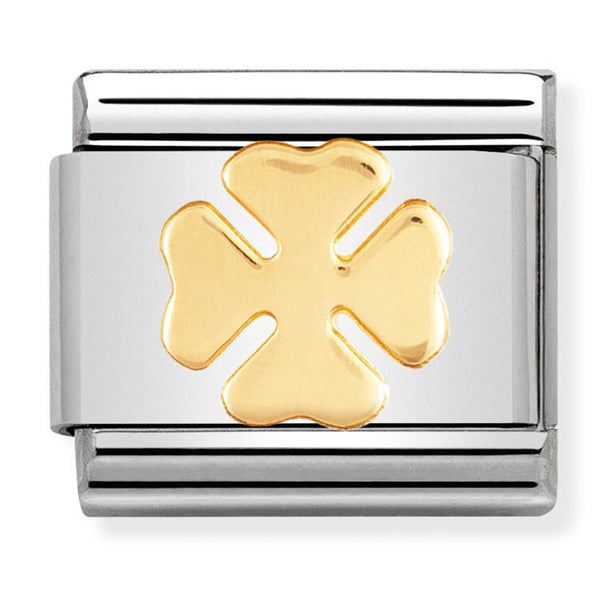 Good Luck - Four Leaf Clover Gold Charm