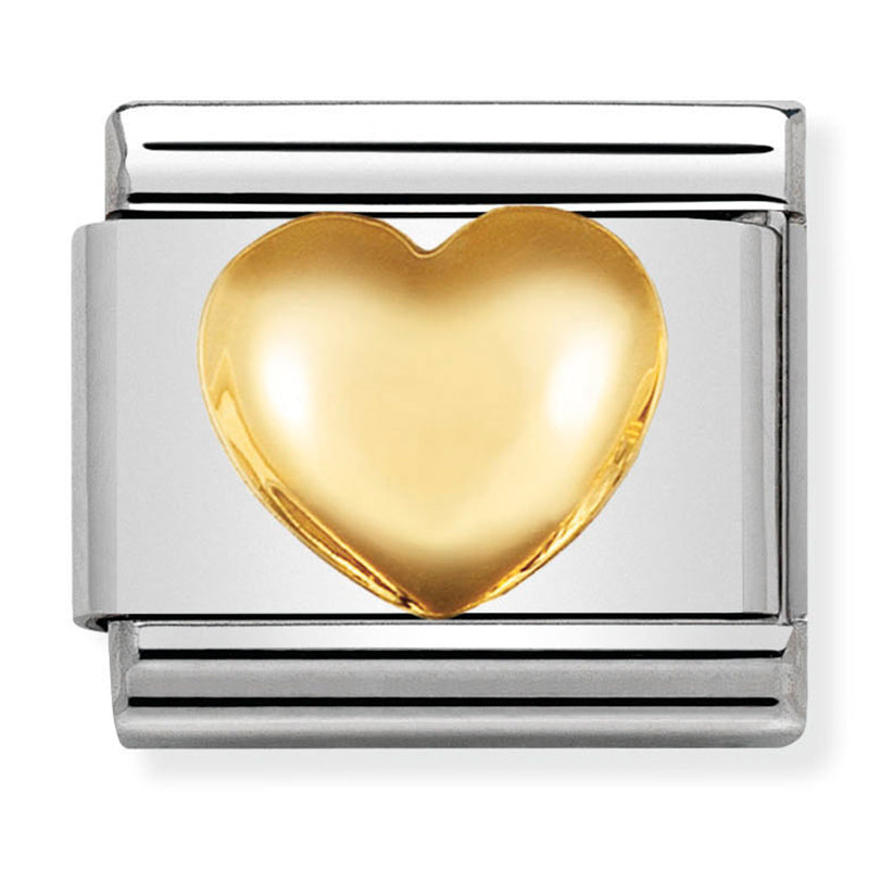 Love - Raised Heart Gold Charm